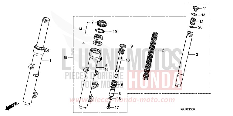 FOURCHETTE AVANT von S-wing ABS QUASAR SILVER METALLIC (NHA48) von 2011